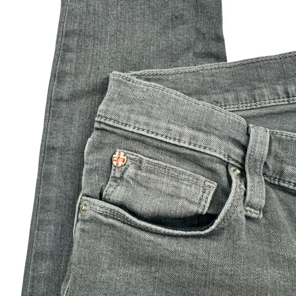 Hudson Krista Super Skinny Low-Rise Gray Distressed Wash Jeans Women's Size 28 - Picture 3 of 8